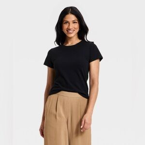 Women's Short Sleeve Sculpt T-Shirt - A New Day™ Black M